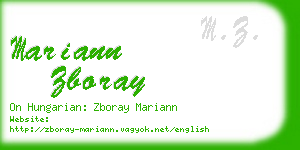 mariann zboray business card